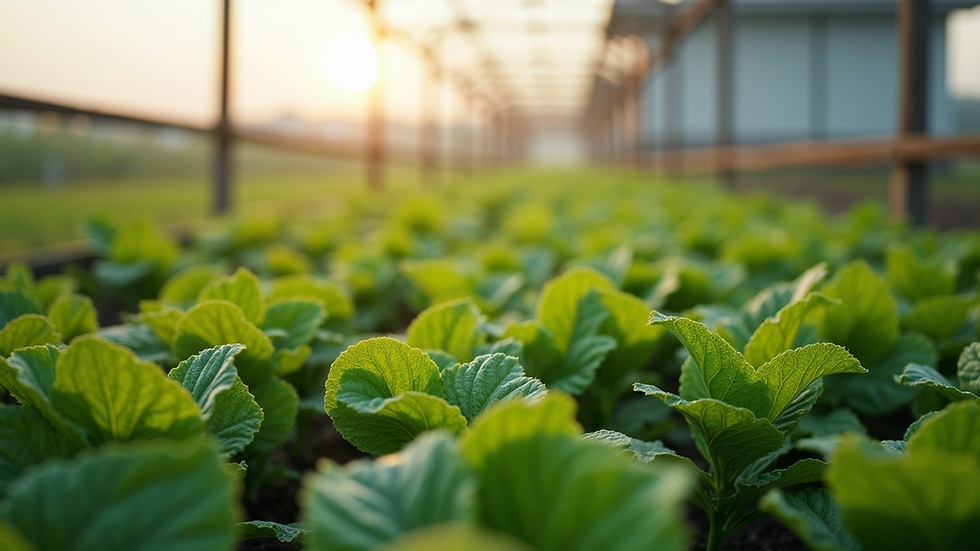 High angle view of a smart farm with AI-powered sensors